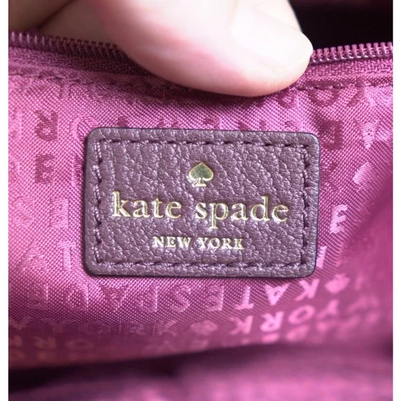 KATE SPADE Roselyn Hunts Burgundy Leather Tote Goat & Cowhide Feminine Corpcore - Picture 3 of 15